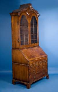 Antique Queen Anne Walnut Secretary Bookcase Bureau  