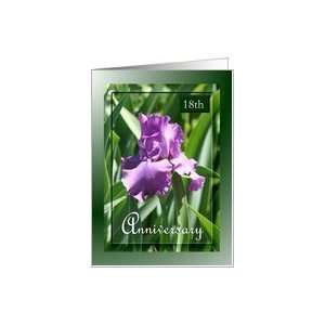  18th Anniversary ~ Flower / Purple Iris and leaves Card 