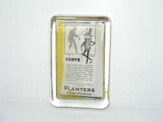 VINTAGE 1938 PLANTERS MR. PEANUT GLASS PAPERWEIGHT  