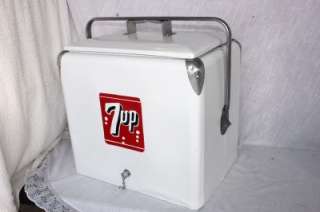 Vintage Fifties 7UP Cooler Ice Chest Progress Refrigerator Redone Nice 