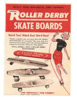 Vintage Skateboard, 60s Roller Derby Mustang, Super Rare Wooden Skate 