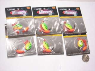 FLOATING MINNOW RIG 6 PACKS INDIANA BLADE (fire tiger)  