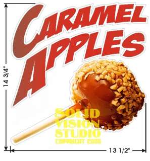 14 Caramel Apple Slice Concession Trailer Sign Decal  