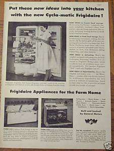 1953 FRIGIDAIRE APPLIANCES FOR THE FARM HOME AD.  