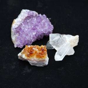 Amethyst, Citrine, Mt. Ida Arkansas Quartz Crystal Set  