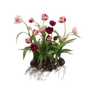  17 Pink & Red Artificial Tulip Arrangement with Flower 