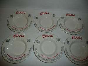 Lot of 6 Vintage Coors Ashtrays   Americas Light Beer  