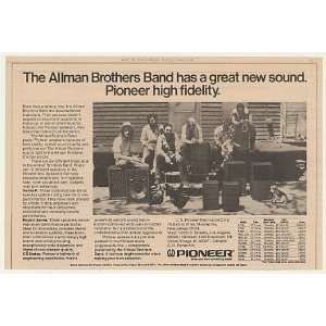   Allman Brothers Band Pioneer Speakers Print Ad (45061)