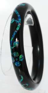 Australia Opal Inlay Black jade Bangle bracelet #2  