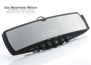 Car Rearview Mirror with Wireless Parking Camera Bluetooth, , FM 