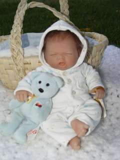 NIB Carry Me Berenguer Baby Boy Doll with Basket 9.5  