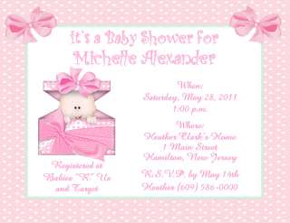 10 Adorable Peek a Boo Girl Personalized Baby Shower Invitations w 
