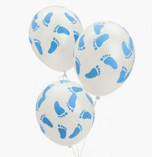 Boy BLUE FOOTPRINT BALLOONS Feet Baby Shower Party Decorations 