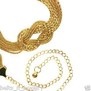 6L Rope Designer Knot Chain Link Belly Dance Belt Wholesale C2799 Gold 