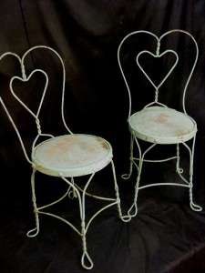   Vintage Metal Ice Cream Social Parlor Chairs in ROBIN EGG BLUE GREEN