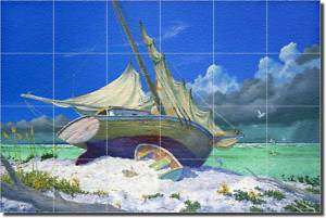 Shaffett Tropical Seascape Glass Wall Floor Tile Mural  