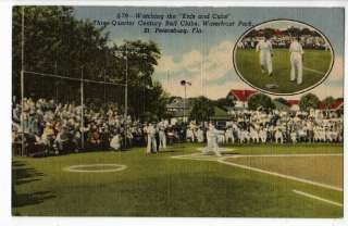 1940? ST. PETERSBURG, FL., KIDS & CUBS GAME, LINEN  