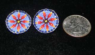 NEW AUTHENTIC NATIVE AMERICAN CREE BEADED EARRINGS VERY TIGHT BEADING
