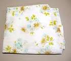 Floral Full / Double Fitted Sheet ~ Blue Green Tan