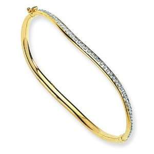  Gold IJ Diamond Bangle Bracelet 7 Arts, Crafts & Sewing