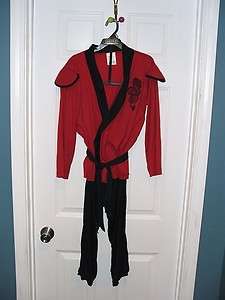 BOYS LARGE NINJA HALLOWEEN COSTUME NEW WITHOUT TAGS RED & BLACK 