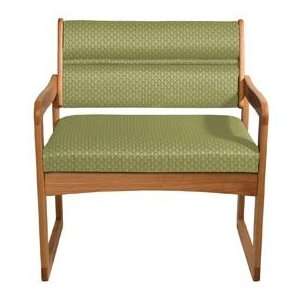  Bariatric Sled Base Chair   Medium Oak/Olive Arch Pattern 