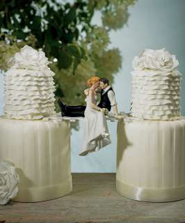Sneaking a Kiss Bride & Groom Cake Topper   Hair color can be 