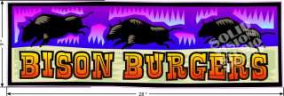 28 Bison Burger Concession Trailer Buffalo Sign Decal  