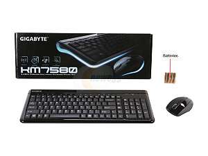   GIGABYTE KM7580 Black 15 Function Keys 2.4GHz Wireless Keyboard