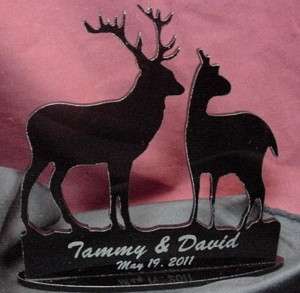 Deer Hunter hunting Wedding cake topper BUCK engraved  