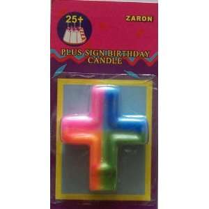  Multi Colored Plus Sign Birthday Candle 