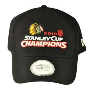  CHICAGO BLACKHAWKS CHAMPIONS HAT CAP 2010 NEW ERA BLK 