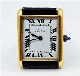 LADIES VINTAGE CARTIER TANK 18 KT GOLD ELECTROPLATED WATCH  