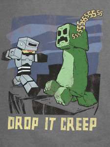 Minecraft Drop it Creep T   Shirt NEW Gamer Robocop  