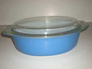 Lg Pyrex 045 Light Blue Lid & 2 1/2Qt Casserole Dish  