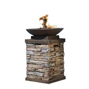  28 Stone Tile Brick Pedestal Style Outdoor Patio Firebowl 