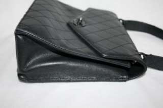 692 Authentic CHANEL Black Quilted Flap Handbag  
