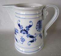 Antique hp BLUE DANUBE ONION Porcelain PITCHER 6  
