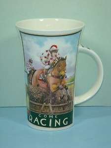 New Dunoon Fine Bone China Mug Chasers Made In England Horse Racing 