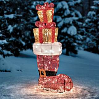   Santa Boot With Presents Outdoor Christmas Yard Holiday Decor  