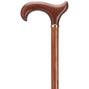 Walking Cane   Mens genuine bubinga derby handle cane with brass ring 