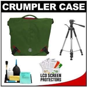  Camera Bag/Case (Olive/Red) with Tripod + Accessory Kit for Canon 