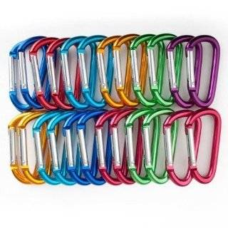 24 PCS of Aluminum D shaped Carabiners in Assorted Colors, Gift Idea