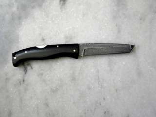 COLLECTIBLE DAMASCUS FOLDING TANTO KNIFE / SHEATH  