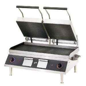  Sandwich Grill Press   14 x 28   Grooved Top and Bottom   Cast 