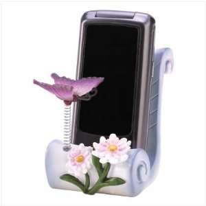    Butterfly Flower Motif Mobile Cell Phone Holder Stand Electronics