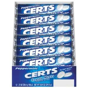 Certs Classic Mints, Peppermint,12 Piece Packs (Pack of 24)  