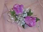 Silk Rose Buds Wrist or Pin Corsage   Lavender Wedding Prom Parties 