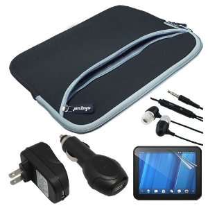   Charger + Rapid Car Charger + Earphone headset w/mic for HP Touchpad 9