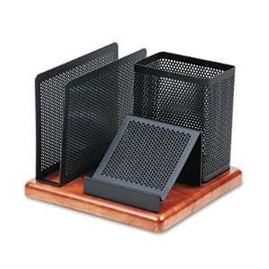   Desk Organizer Metal/wood 5 7/8 X 5 7/8 X 4 1/2 Black/cherry